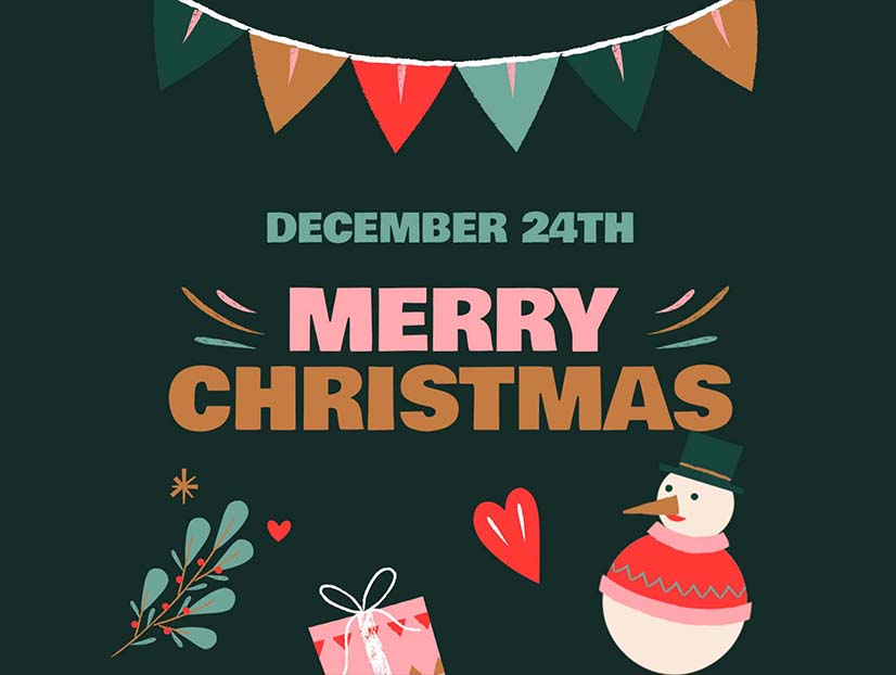 Christmas square banner template design